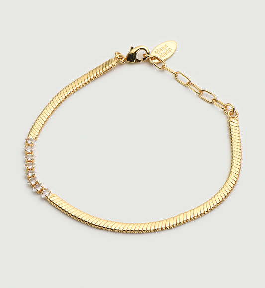 Zircon Spliced Snake Bone Bracelet