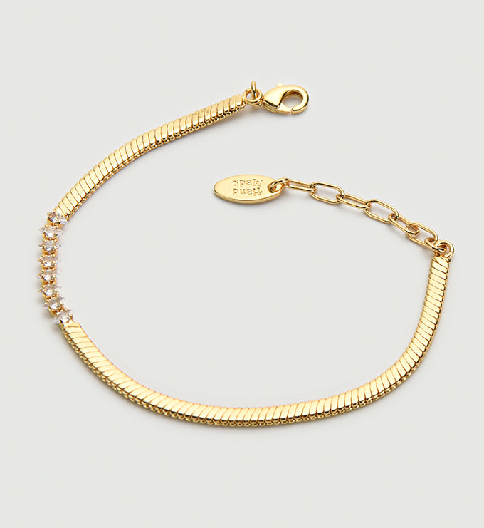 Zircon Spliced Snake Bone Bracelet