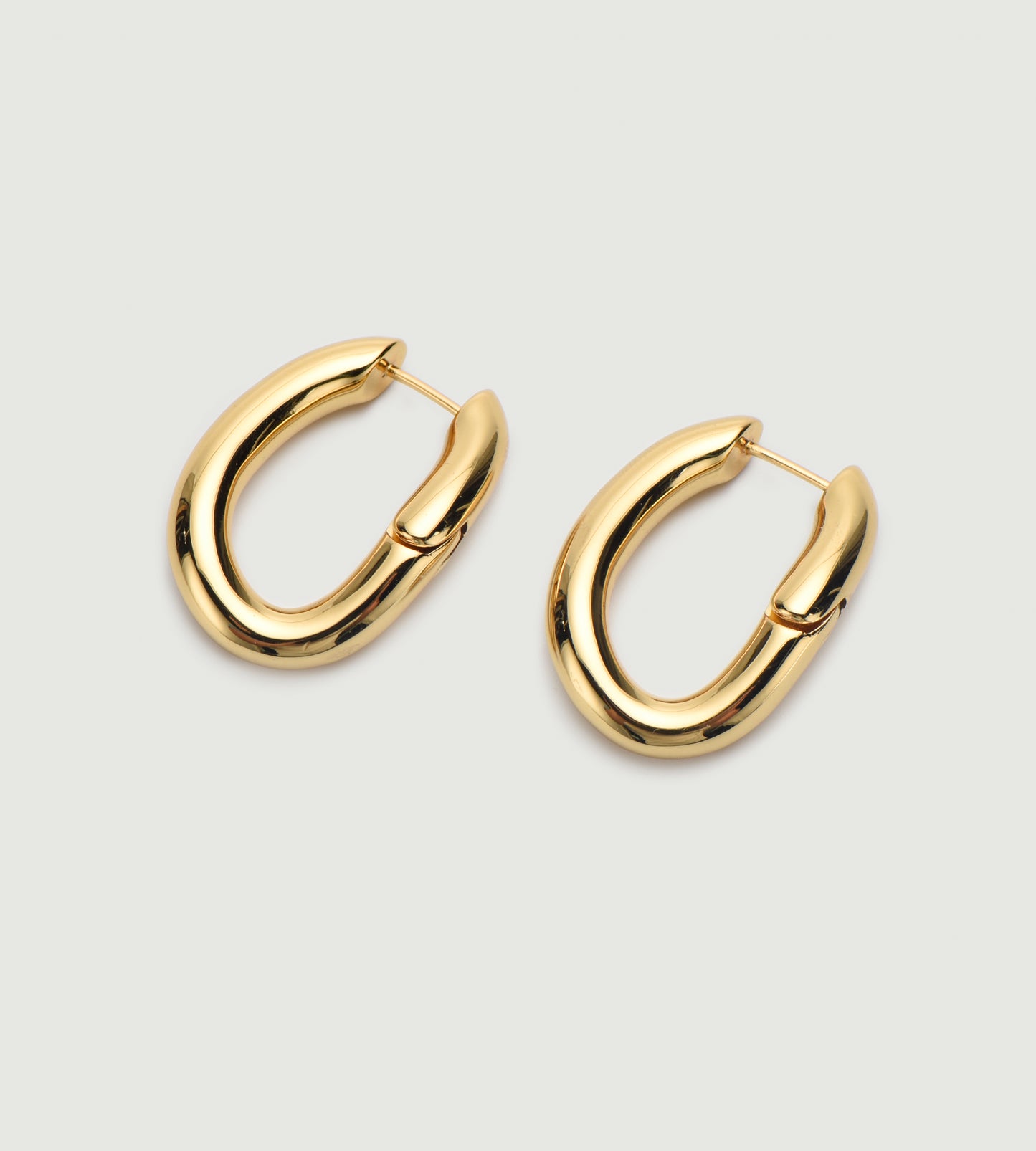 Industrial Style Oval Hoop Earrings