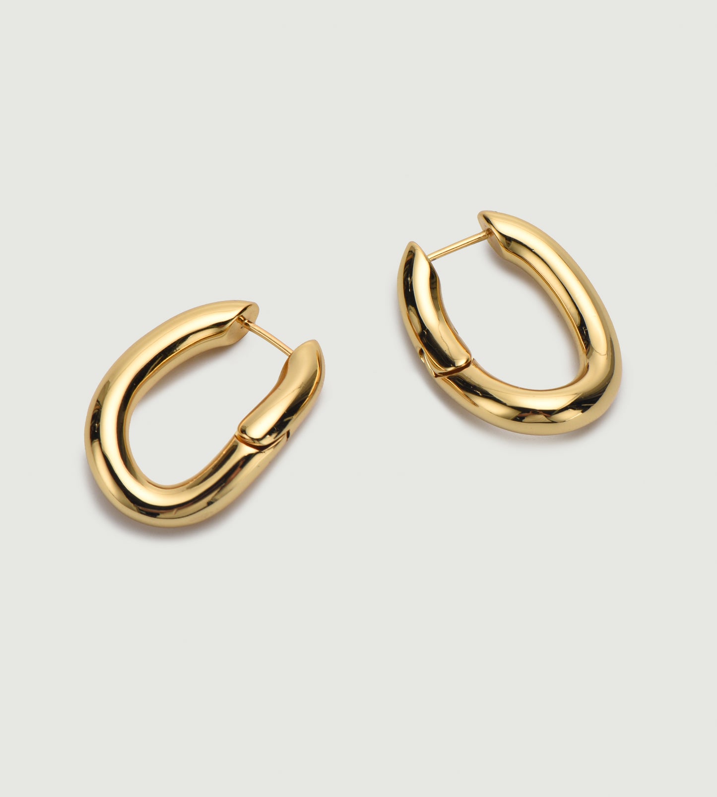 Industrial Style Oval Hoop Earrings