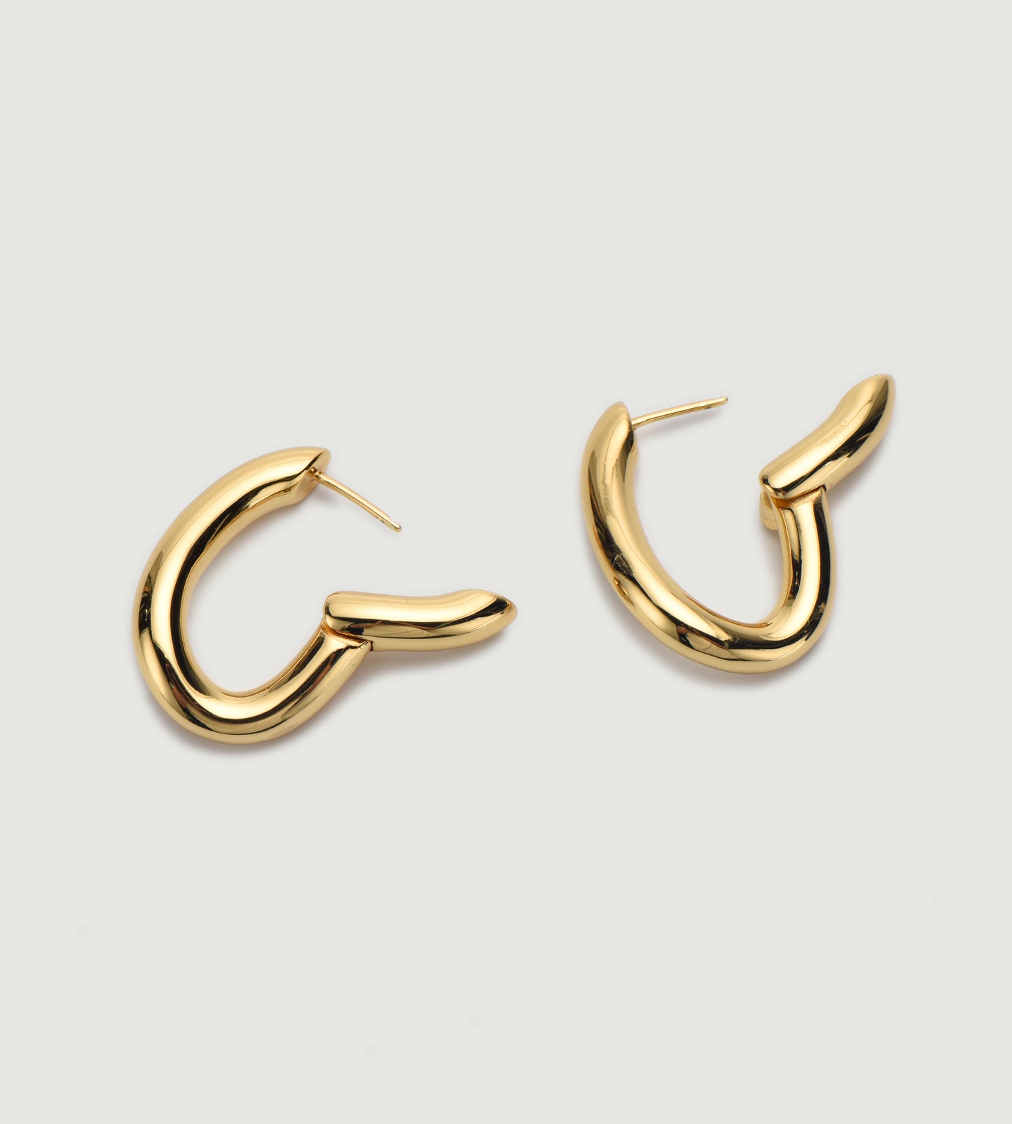 Industrial Style Oval Hoop Earrings