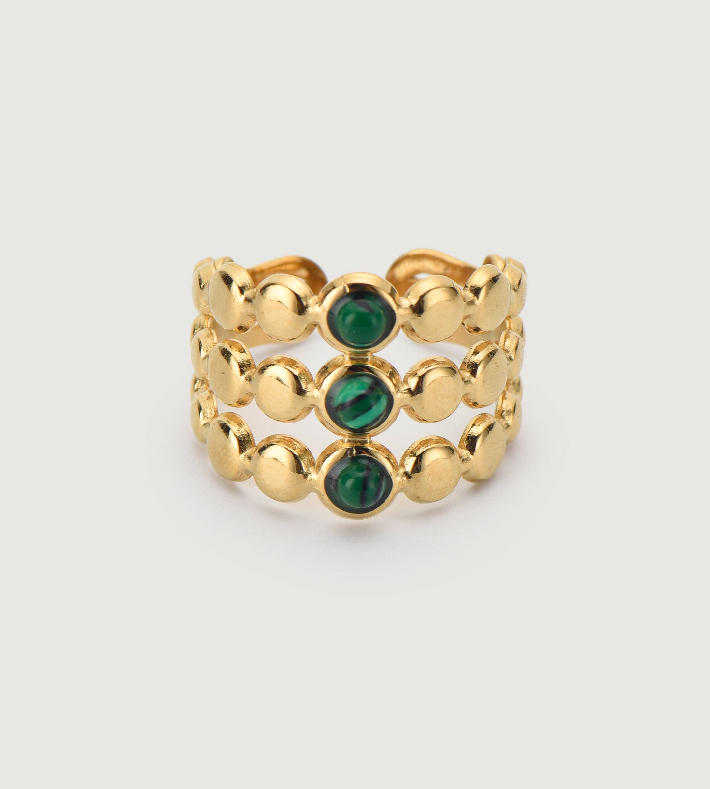 Malachite Layered Open Ring