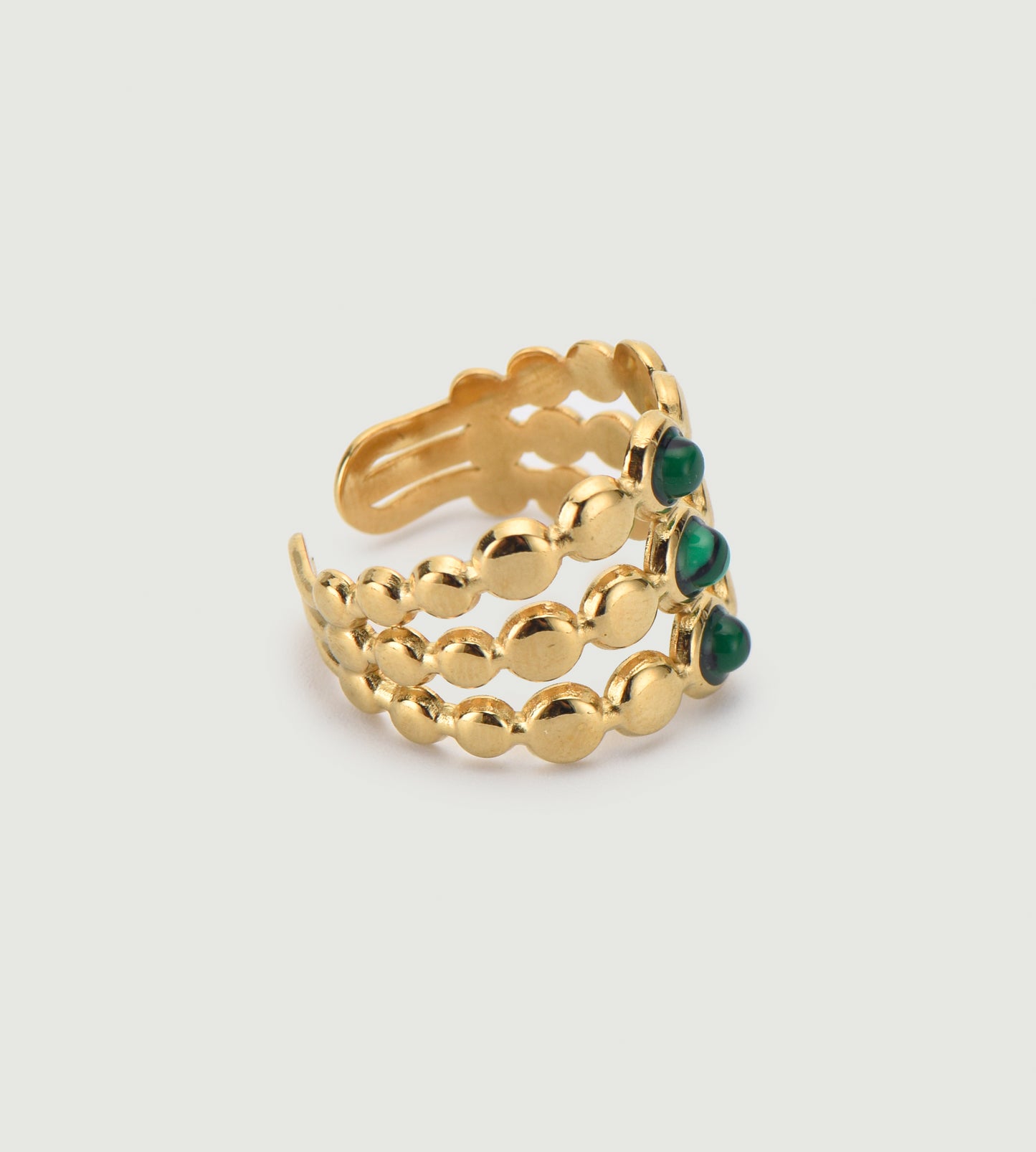 Malachite Layered Open Ring