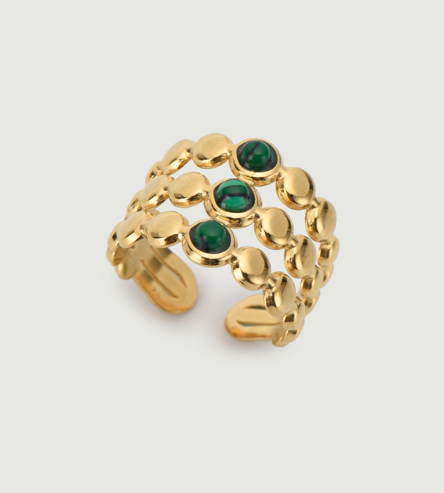 Malachite Layered Open Ring