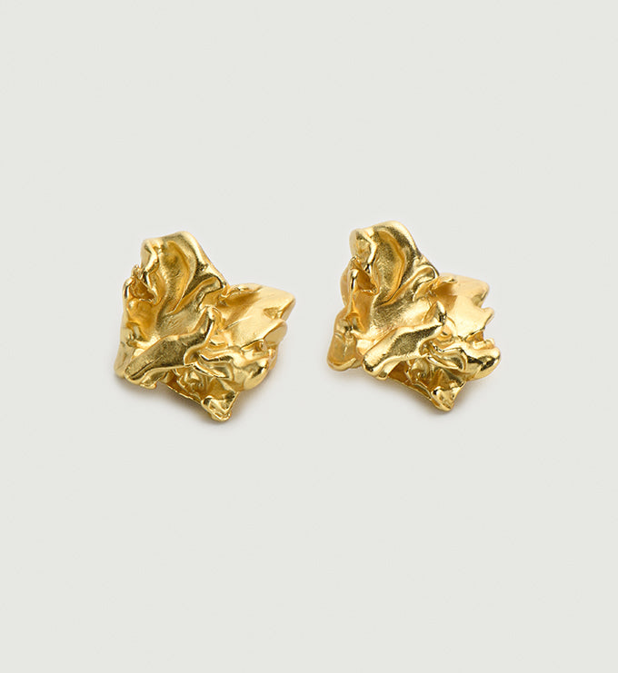 Foil Textured Ear Silver Studs