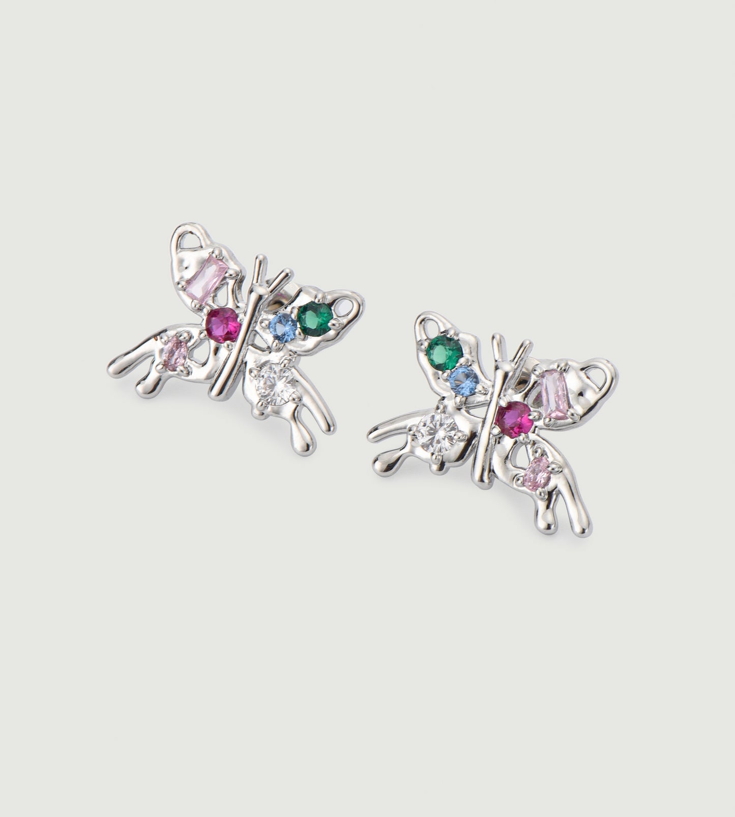 Cut Out Zircon Butterfly Earrings