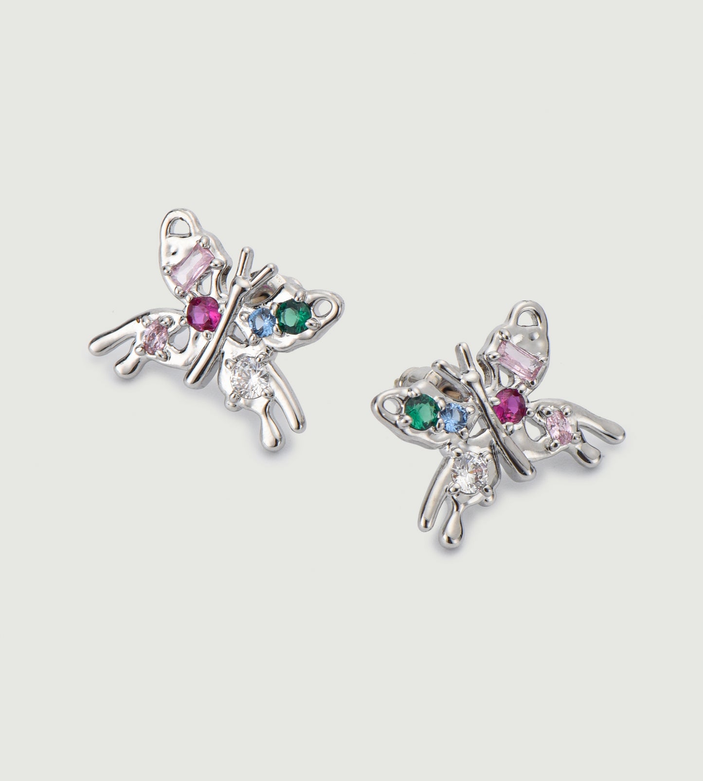 Cut Out Zircon Butterfly Earrings