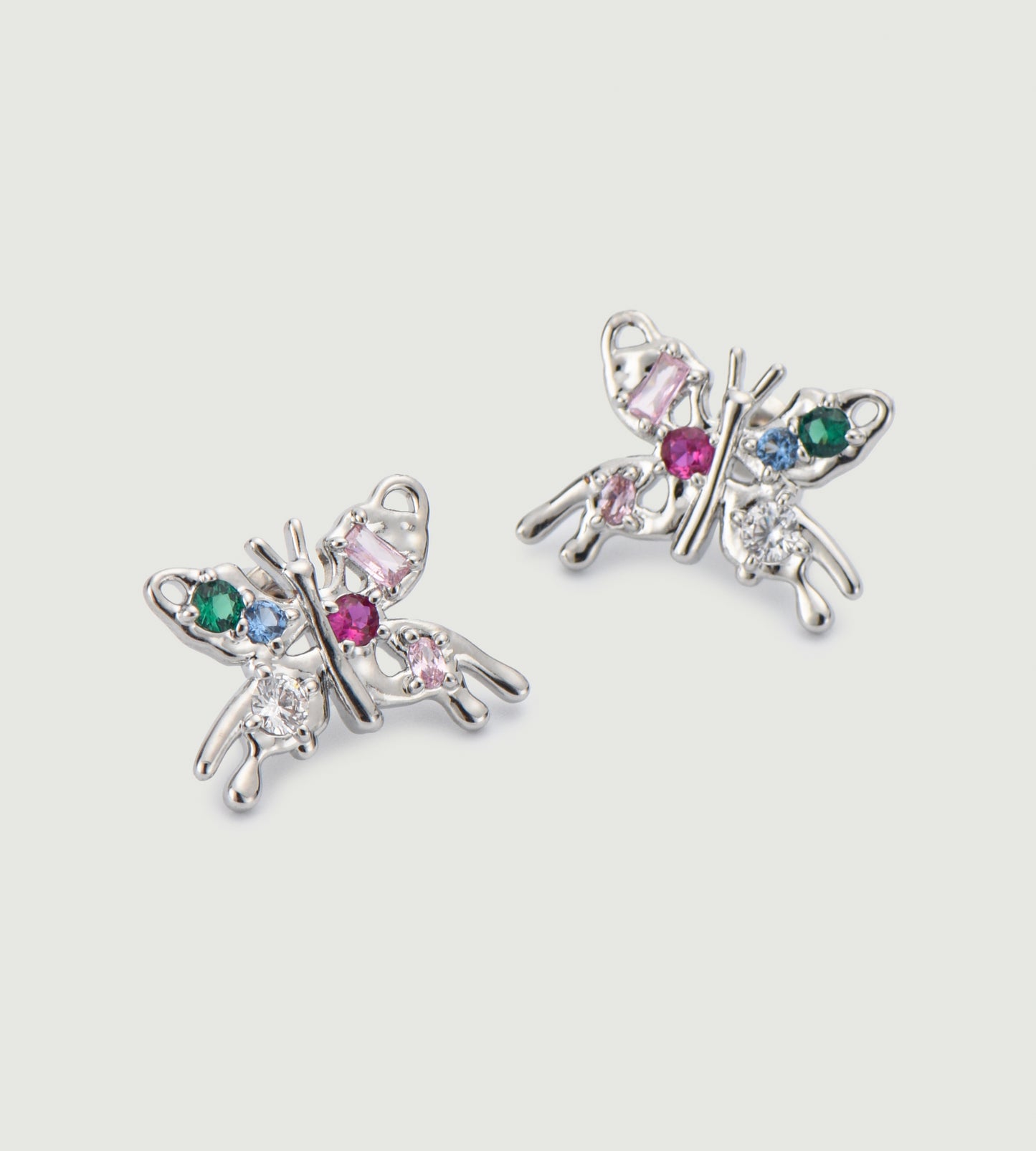 Cut Out Zircon Butterfly Earrings