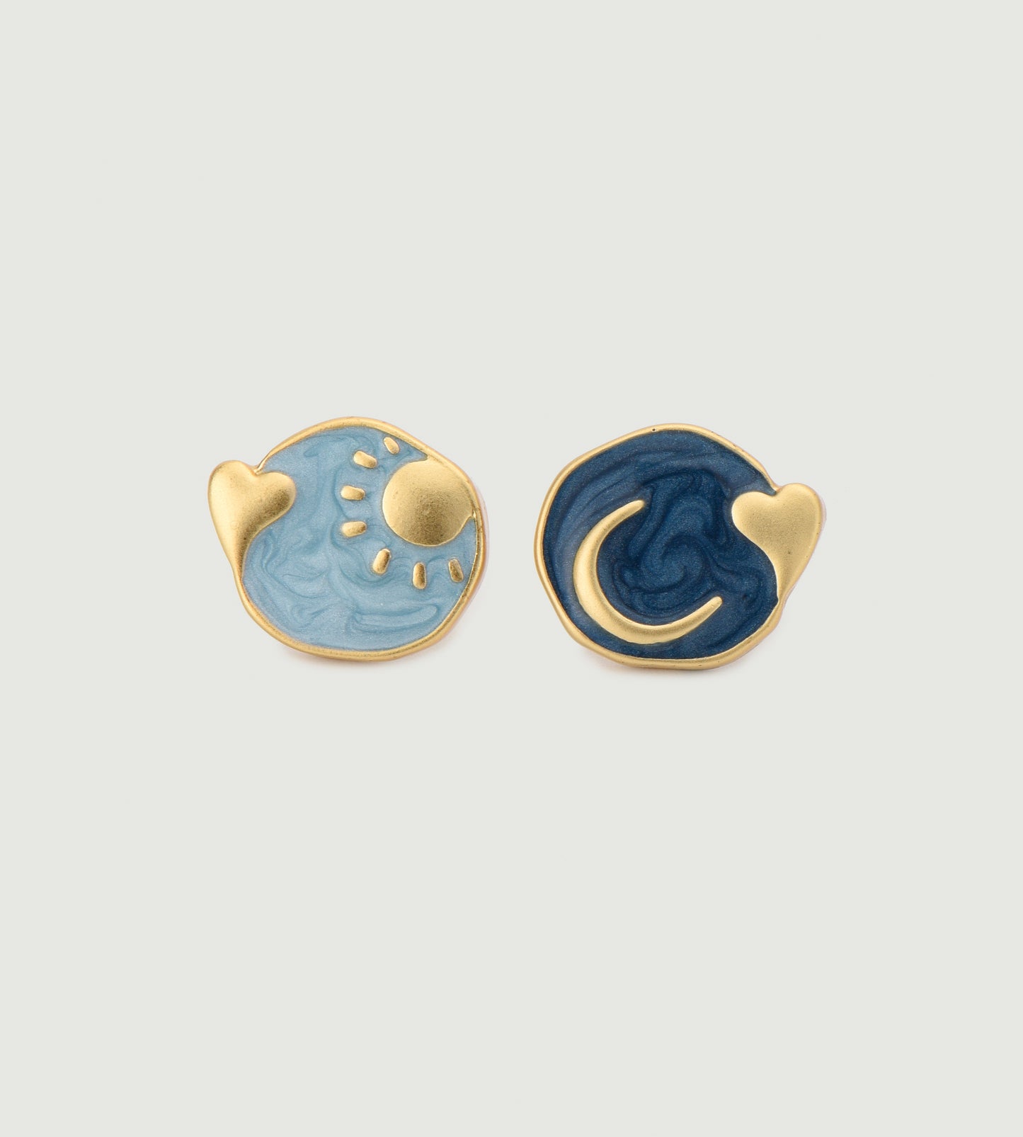 Sun-Moon Enamel Earring