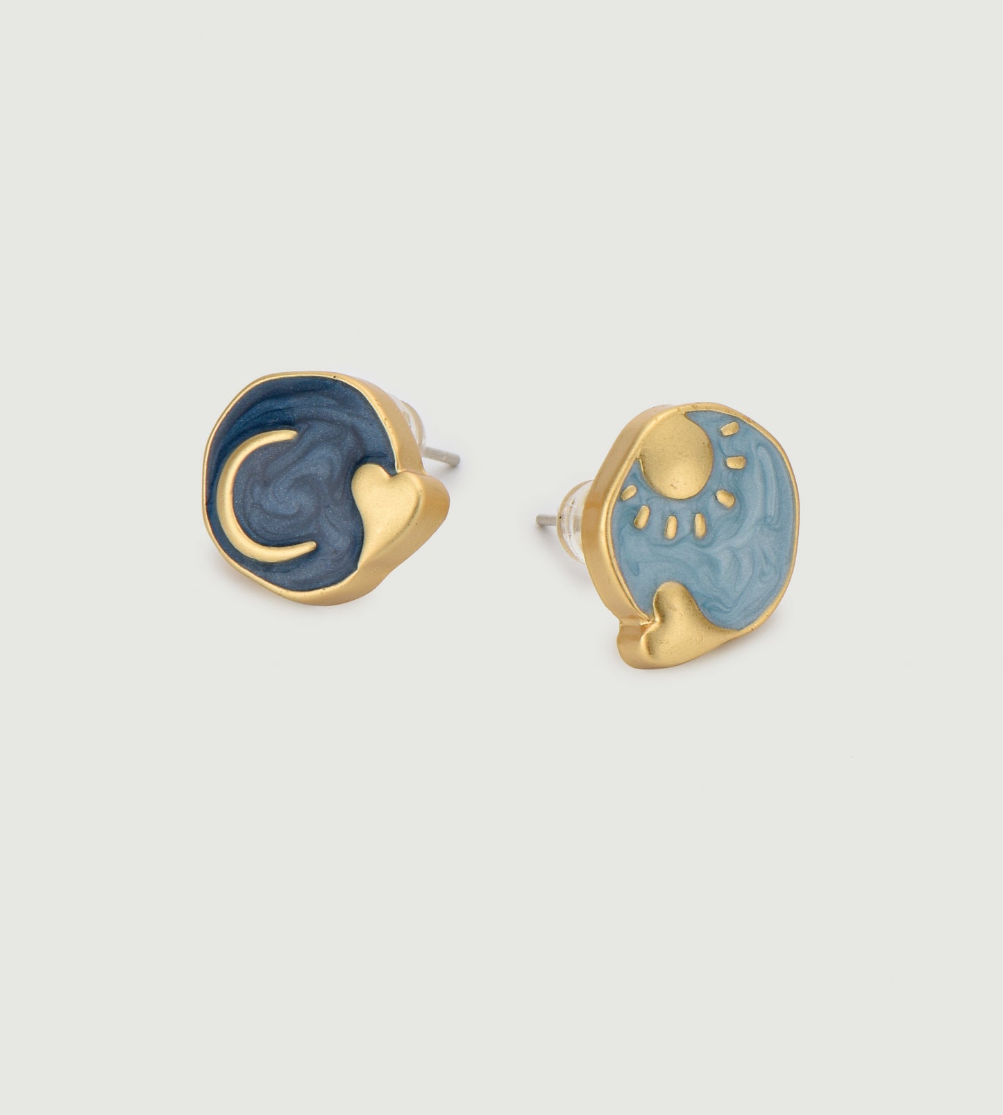 Sun-Moon Enamel Earring