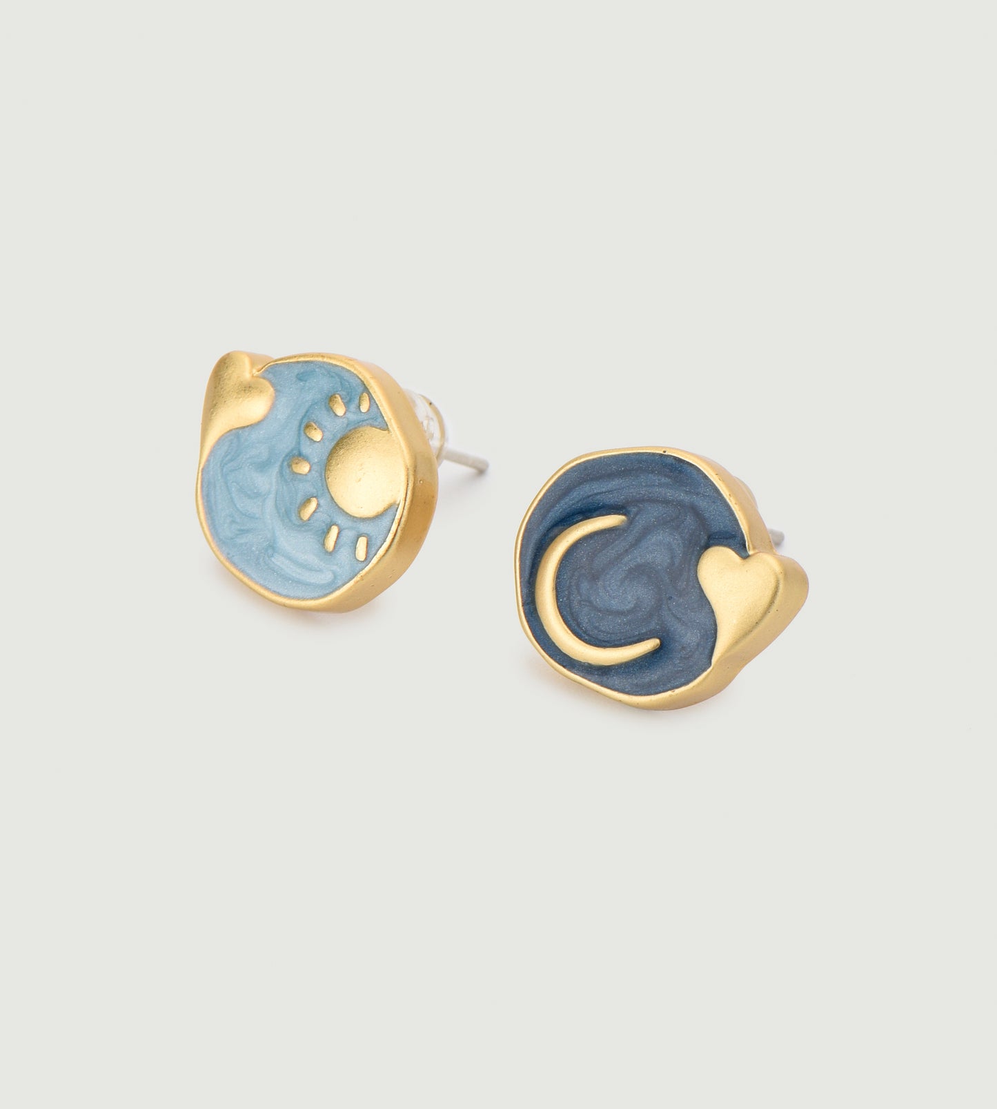 Sun-Moon Enamel Earring