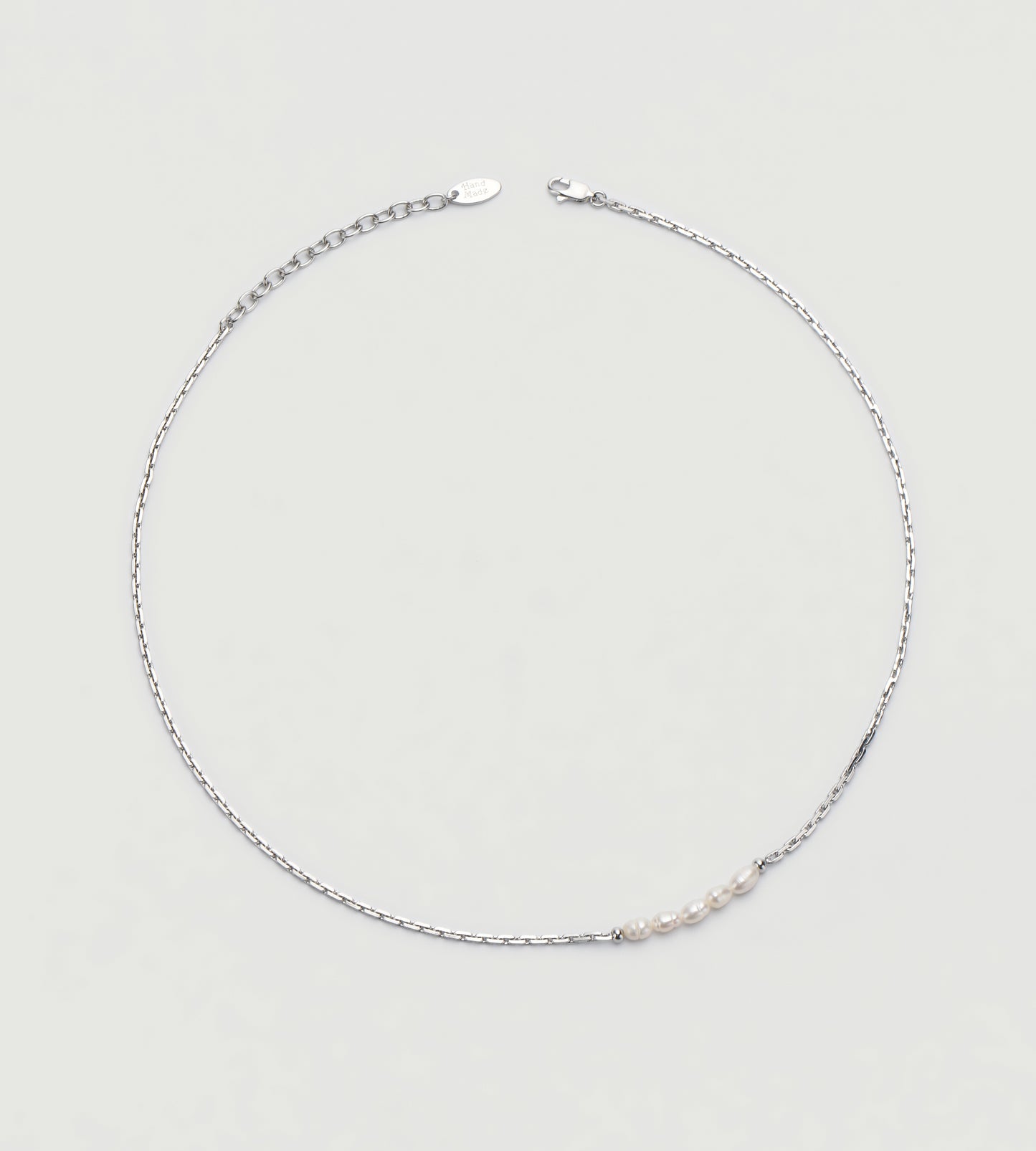 Pearl-Beaded Snake Bone Necklace