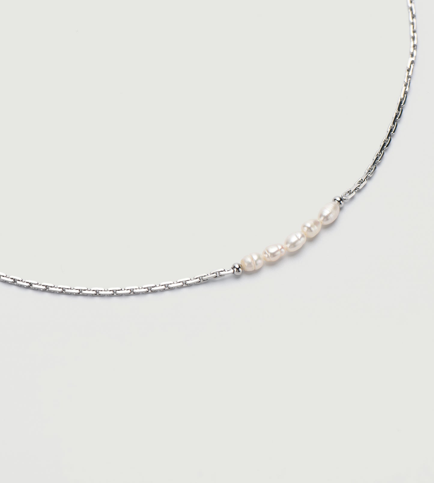 Pearl-Beaded Snake Bone Necklace