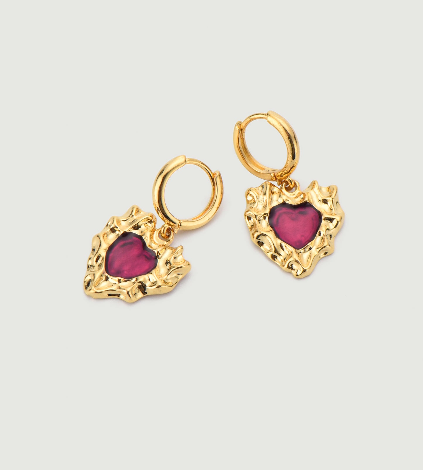 Enamel Heart-Shaped Ear Ornaments